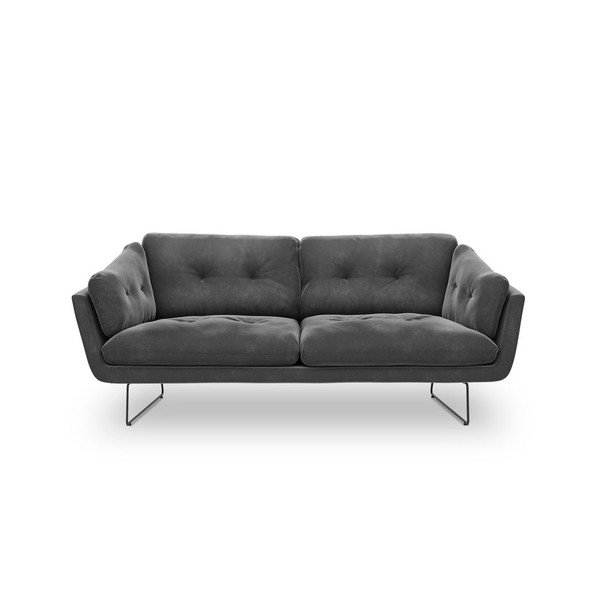 Tmavě šedá pohovka se sametovým potahem Windsor & Co Sofas Gravity