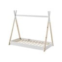 Bílá/v přírodní barvě domečková dětská postel 70x140 cm Tipi - Vipack