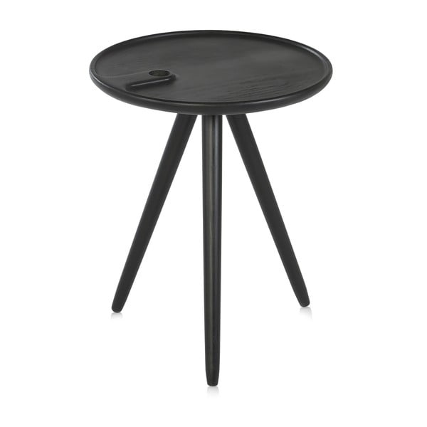Černý dřevěný stolek IKER Flower