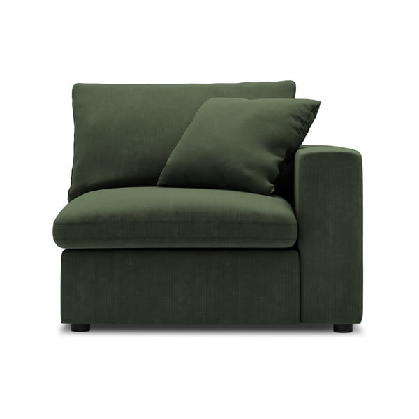 Tmavě zelená rohová část modulární manšestrové pohovky Windsor & Co Sofas Galaxy, pravý roh