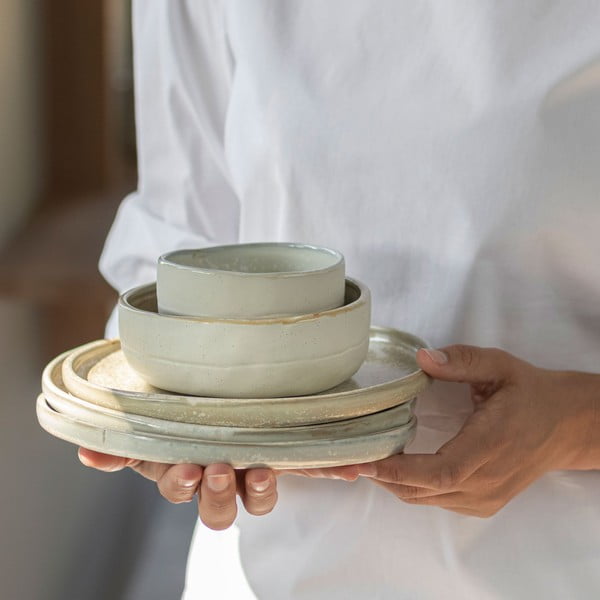 Bílé talíře v sadě 2 ks z kamene ø 20 cm Sand Grain – Mette Ditmer Denmark-image-3