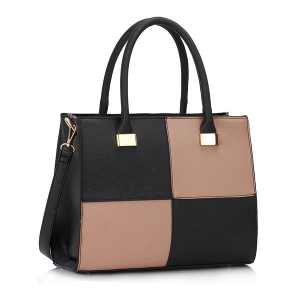 Černo-růžová kabelka L&S Bags Chesnay