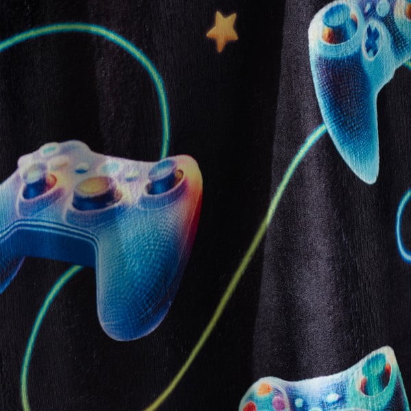 Černá/modrá dětská deka z mikroplyše 130x170 cm Gamer – Catherine Lansfield-image-2