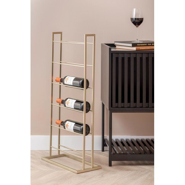 Kovový regál na víno ve zlaté barvě počet lahví 5 38x84,5x20 cm Single Floor – PT LIVING-image-1