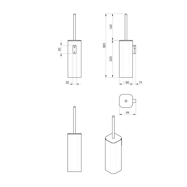 Bílá nástěnná WC štětka Gedy Flori – Sapho-image-1