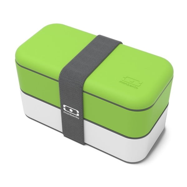 Zeleno-bílý obědový box Monbento Original