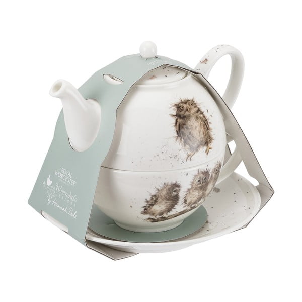 Čajová konvička z kostního porcelánu Royal Worcester Owls, 300 ml