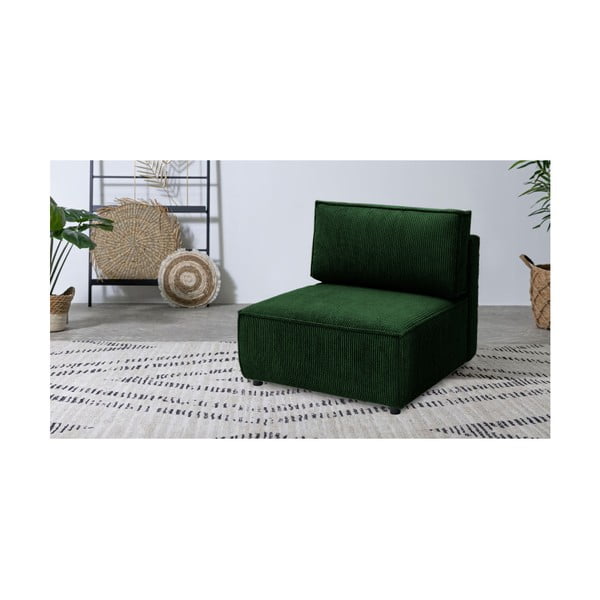 Zelený manšestrový modul pohovky, středový díl Nihad modular – Bobochic Paris-image-1