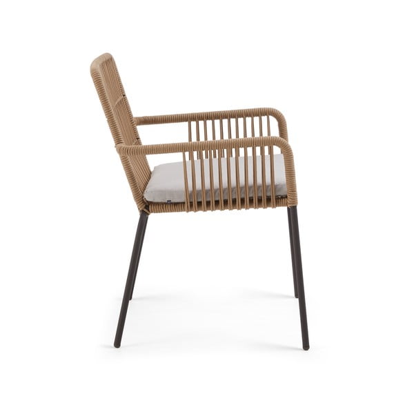 Zahradní křeslo s ocelovou konstrukcí a provazovým výpletem Kave Home Samt-image-2