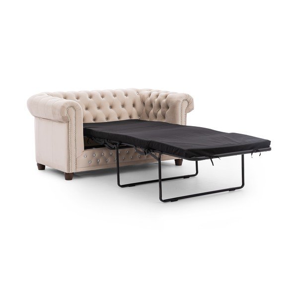 Béžová sametová rozkládací pohovka 148 cm York Blik – Ropez-image-2