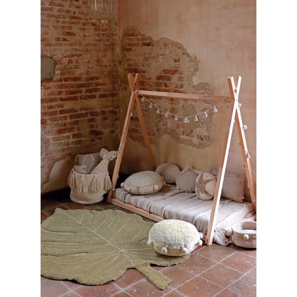 Khaki pratelný ručně tkaný bavlněný dětský koberec 120x180 cm Monstera Olive – Lorena Canals-image-3