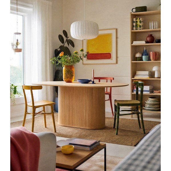 Jídelní stůl s deskou v dubovém dekoru 95x180 cm Nola – Unique Furniture-image-1