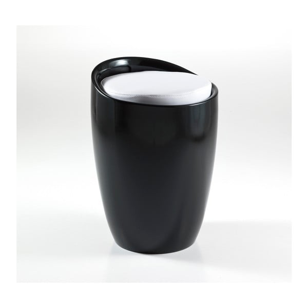 Černo-bílá taburetka s úložným prostorem Tomasucci Pillow-image-2