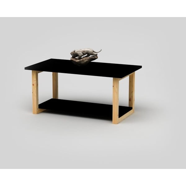 Konferenční stolek Only Wood Slimy Coffee s černou deskou