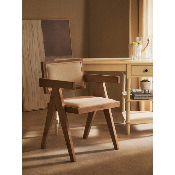 Čalouněná jídelní židle v přírodní barvě Cebu – Premier Housewares-image-1