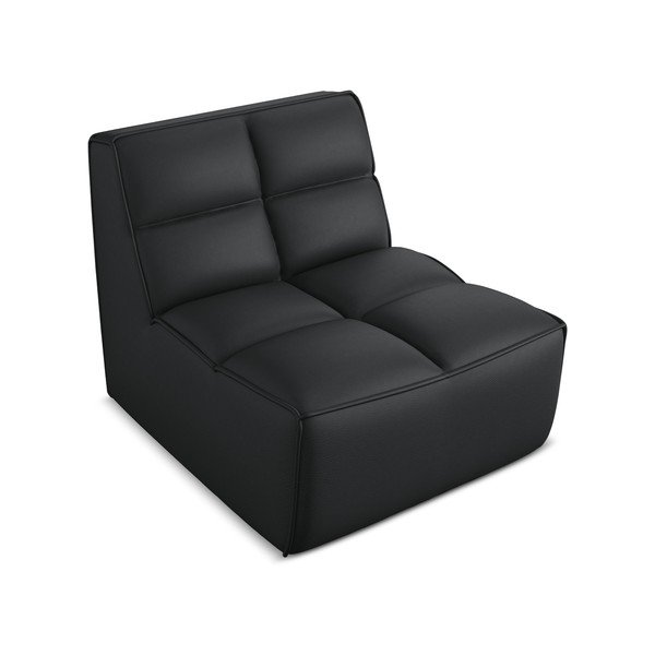 Černý modul pohovky z imitace kůže Kalai – Makamii-image-1