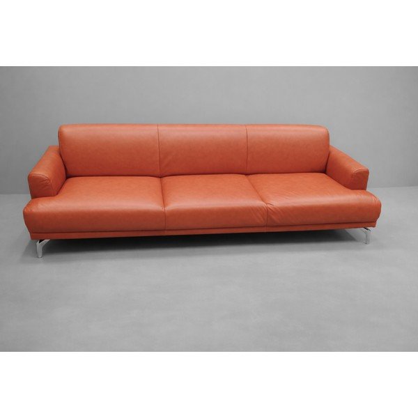 Koňakově hnědá kožená pohovka 240 cm Puzo - II. jakost – MESONICA-image-1