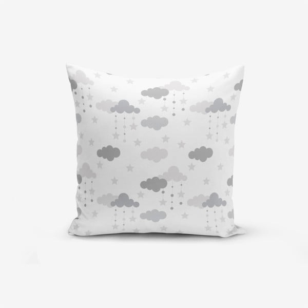 Povlak na polštář s příměsí bavlny Minimalist Cushion Covers Grey Clouds, 45 x 45 cm