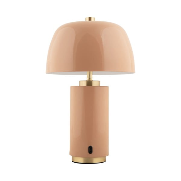 Béžová LED stmívatelná stolní lampa s kovovým stínidlem (výška 30 cm) Freya – Leitmotiv-image-2