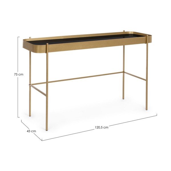 Konzolový stolek se skleněnou deskou ve zlaté barvě 43x120,5 cm Rashida – Bizzotto-image-4