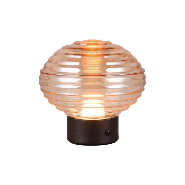 Černo-béžová stmívatelná LED stolní lampa se skleněným stínidlem (výška 14,5 cm) Earl – Reality-image-1