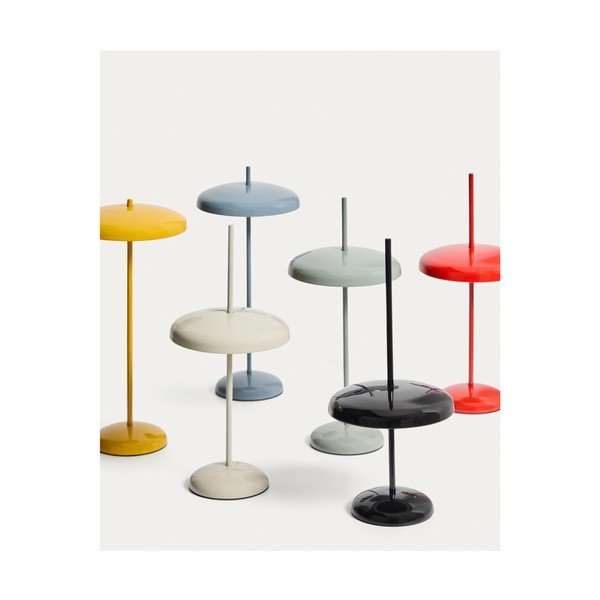 Červená LED stmívatelná stolní lampa s kovovým stínidlem (výška 35 cm) Porte – Kave Home-image-3