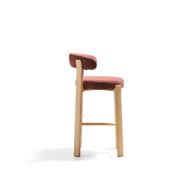 Barová židle z jasanového dřeva v terakotové barvě/ve světle přírodní barvě (výška sedáku 75 cm) Granite – Kave Home-image-3