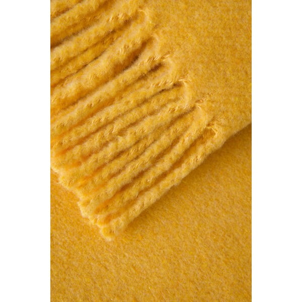 Žlutý pléd s podílem bavlny Euromant Basics, 140 x 180 cm-image-2