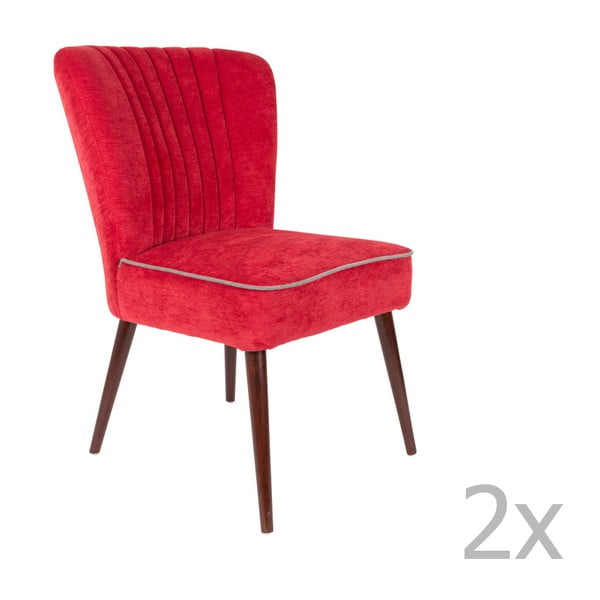 Sada 2 červených židlí Dutchbone Pinzon