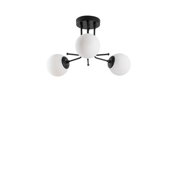 Černé stropní svítidlo se skleněným stínidlem ø 15 cm Daisy – Opviq lights