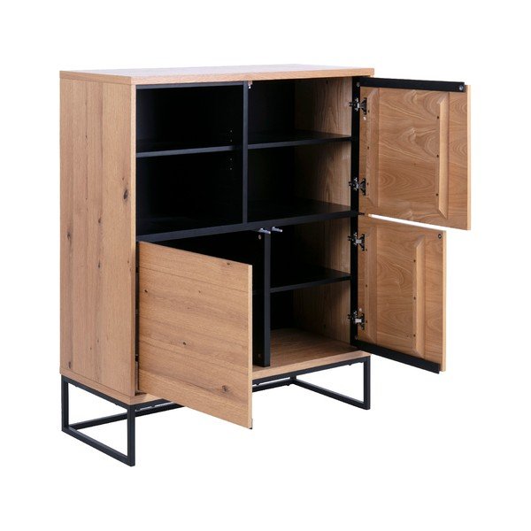 Černá vysoká komoda 102.2x124.7 cm Dalarna - Interstil-image-4