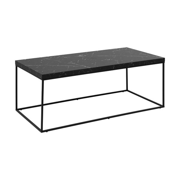 Černý konferenční stolek s deskou v dekoru mramoru 55x110 cm Barossa – Actona-image-4