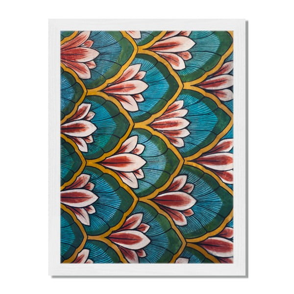 Obraz v rámu Liv Corday Asian Tulip Pattern, 30 x 40 cm