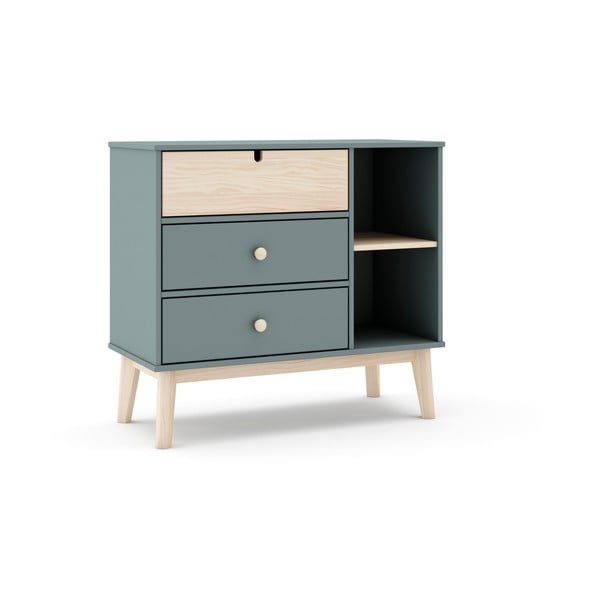 Dětská komoda šedozelená 90x81x40 cm Estefania – Marckeric-image-4