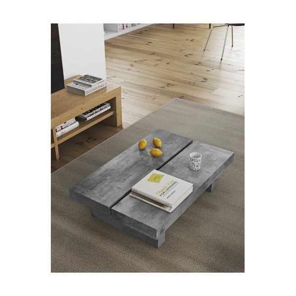 Konferenční stolek v betonovém dekoru TemaHome Tokyo, 94 x 25 cm-image-2