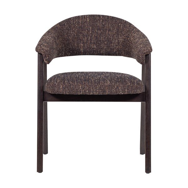 Tmavě hnědá čalouněná jídelní židle s područkami Tunar – WOOOD-image-2