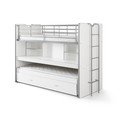 Bílá patrová dětská postel s výsuvným lůžkem s úložným prostorem s roštem 90x200 cm Bonny – Vipack