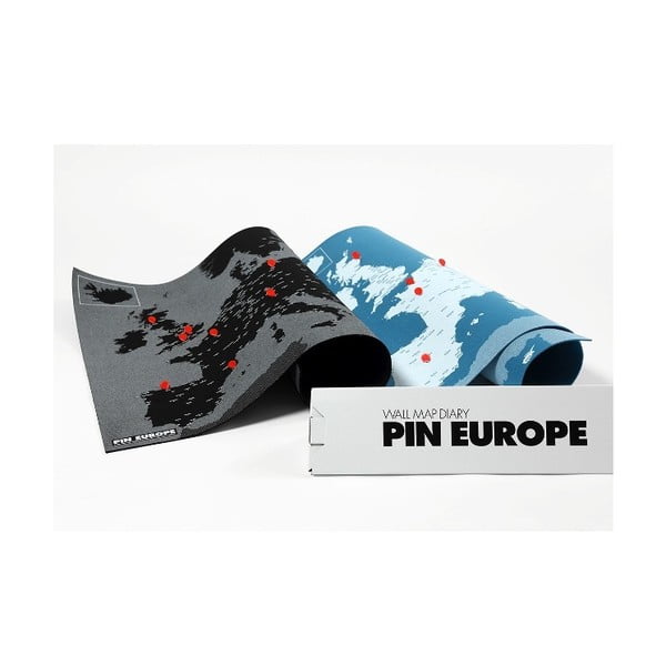Černá nástěnná mapa Evropy Palomar Pin World, 100 x 80 cm-image-2