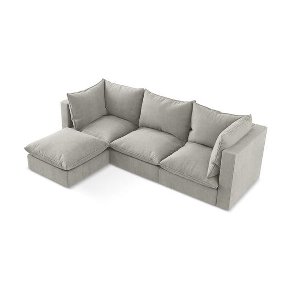 Světle šedá rohová pohovka (levý roh/s lenoškou) Manao – Makamii-image-2