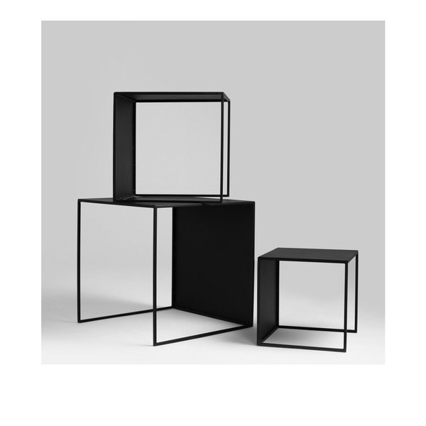 Sada 3 černých odkládacích stolků Custom Form 2Wall-image-3
