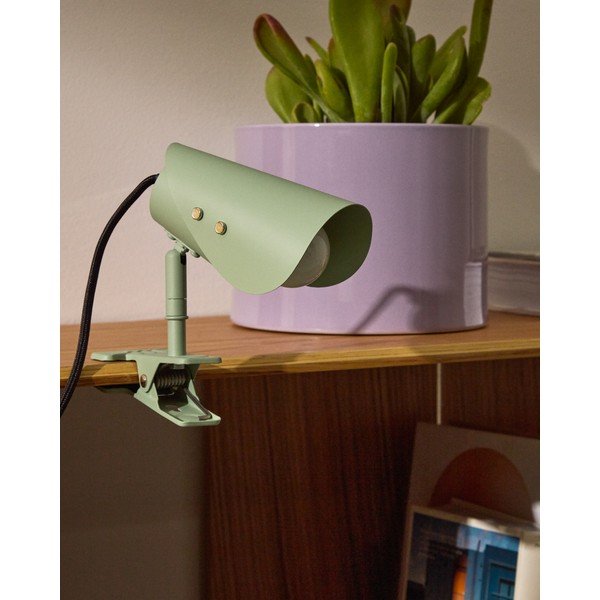 Zelená kovová stolní lampa s klipem (výška 16 cm) Jula – Kave Home-image-2