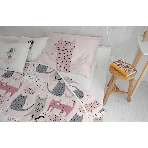 Prošívaná deka a povlak na polštář v sadě z bavlněného saténu 140x200 cm – Butter Kings-image-1