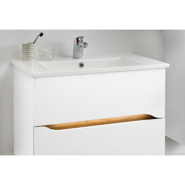 Bílá nízká závěsná skříňka bez umyvadla 72x51 cm Set 857 – Pelipal-image-4