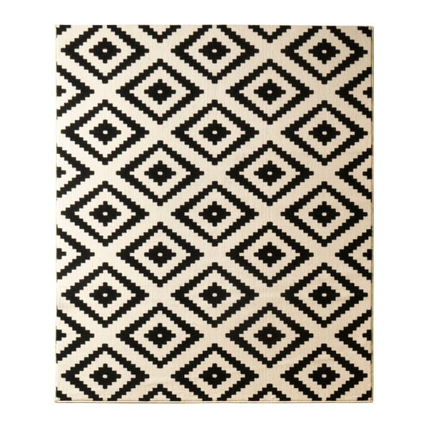 Krémovo-černý koberec Hanse Home Hamla Diamond, 80 x 150 cm