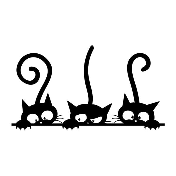 Samolepka na zeď Ambiance Funny Cats Trio, 20 x 35 cm-image-2