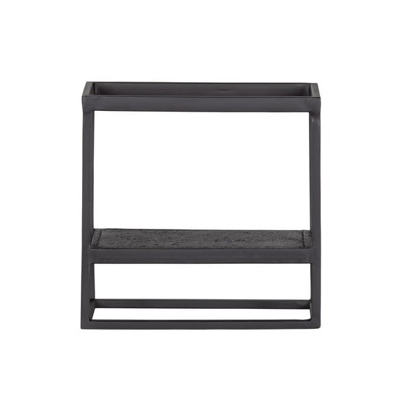 Černý kovový nástěnný stojan 40x40 cm Febe – WOOOD