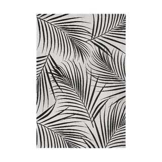 Černo-šedý venkovní koberec Ragami Flora, 120 x 170 cm