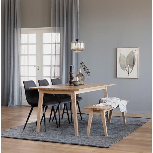 Dřevěná jídelní lavice v dubovém dekoru Rowico Melfort, 144 x 38 cm-image-1