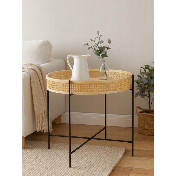 Ratanový kulatý konferenční stolek v přírodní barvě ø 60 cm Depok – Premier Housewares-image-2