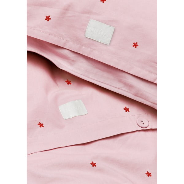 Růžové povlečení na jednolůžko z bavlněného perkálu 140x200 cm Daisy – JUNA-image-3